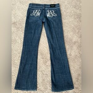 Rock and Republic Dark Blue Bootcut Jeans with Embroidered Back Pockets